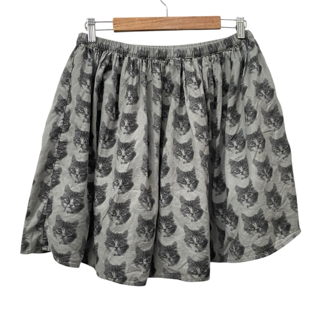 GAP Gray Cat Kitten Full Mini Skirt - S M 8